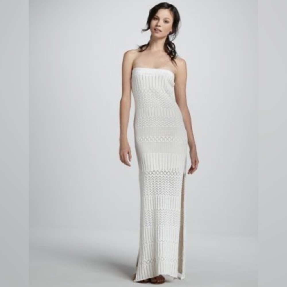 Young Fabulous & Broke strapless crochet maxi dress size medium white